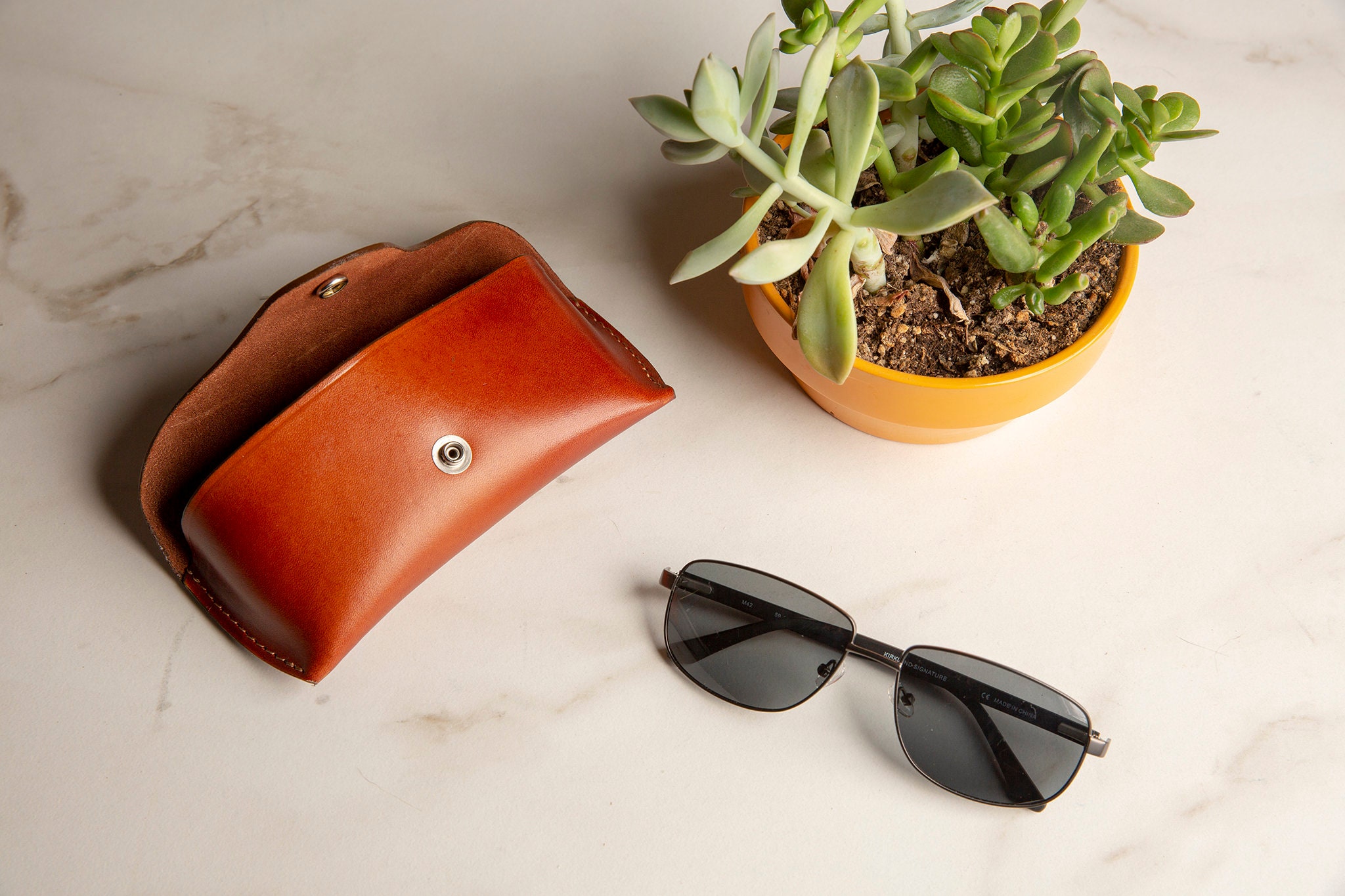 Soft Leather Eyeglass Case - Fits Standard Eyeglasses & Sunglasses - Bordeaux - Personalized Holiday Gifts, Leatherology