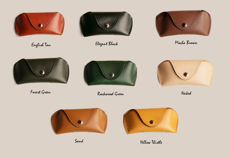 Handcrafted Leather Glasses Case Personalization Gifts for Groomsmen / Fathers /Wedding/ Mothers Day /Summer /Sunglasses, Made in USA image 7