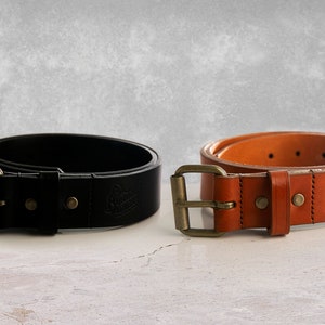 Handcrafted Durable Leather Belt for Him | Personalization Available | Gift for him, Made in Portland, Oregon, USA