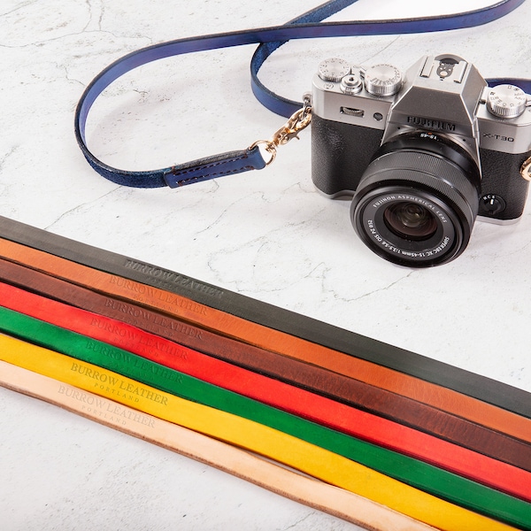 Minimalist Leather Camera Strap | DSLR Mirrorless Camera Strap | Gift for Men and Women, Made in Portland, Oregon, USA