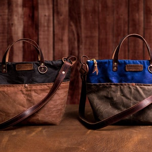 De Fremont-tas | Handgemaakte gewaxte canvas tas met leren schouderriem, gemaakt in Portland, Oregon, VS