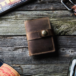 Handcrafted Rugged Minimalist Leather Bi-Fold Wallet | Personalization Available, Made in Portland, Oregon, USA