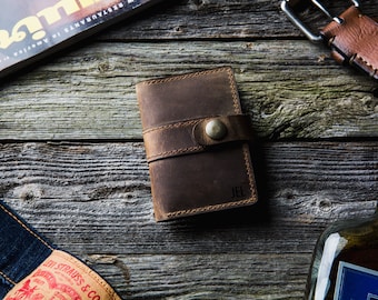 Handcrafted Rugged Minimalist Leather Bi-Fold Wallet | Personalization Available, Made in Portland, Oregon, USA