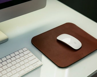 Personalized Classic Leather Mousepad, Gifts for Him, Gifts for Her, Office Desk Pad corporate gift business mouse pad, Made in USA.