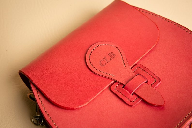 Handcrafted Classic Saddle Bag Personalize, Monograms Available Gift for Her Made in Portland, OR, USA. image 5