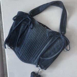 Reworked Denim Corset/ Bustier, One of a kind, Upcycled, VELA Size XS-S | NIOI