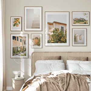 Italy Countryside Gallery Wall, Coastal Summer Set of 7 Prints, Rustic Farmhouse Wall Art, Mediterranean Poster, Italian Oranges Printable