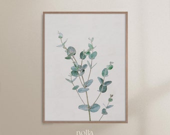 Eucalyptus Watercolor Print, Botanical Wall Decor, Leaf Print, Modern Watercolour Wall Art, Australian Flora, Eucalyptus Printable, Floral