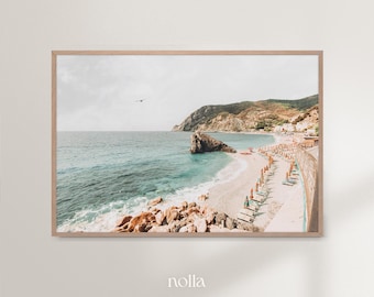 Impresión de Monterosso, Italia, Cinque Terre, Arte fotográfico de Italia, Impresión de Liguria, Estética italiana, Arte mural costero, Póster de Italia, Impresión digital