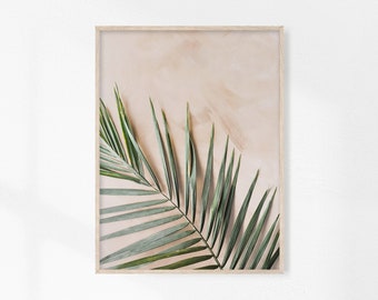 Palm Leaf Wall Art, Tropical Leaf, Palm Tree Prints, Beach Wall Art, Boho Desert Palm Print, Botanical Print, Minimalist Leaves,Modern Decor