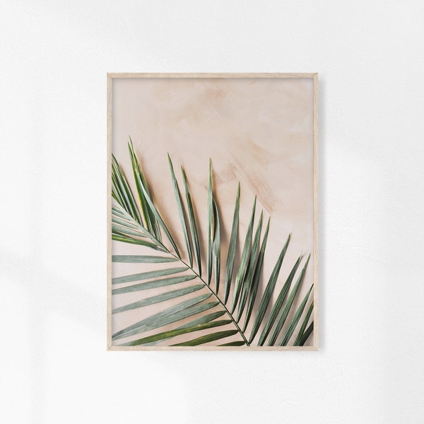 Palm Leaf Wall Art, Tropical Leaf, Palm Tree Prints, Beach Wall Art, Boho Desert Palm Print, Botanical Print, Minimalist Leaves,Modern Decor