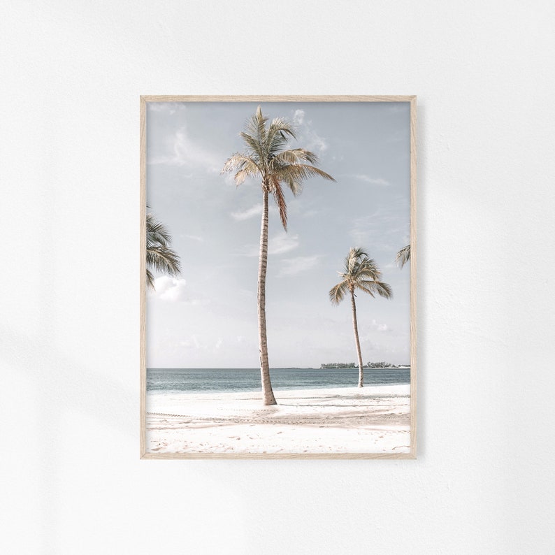 Palm Tree Print, Coastal Decor, Beach House Decor, Boho California Coastal, Desert Palms, Tropical Tree Wall Art, Beach Tree Poster, Summer image 1