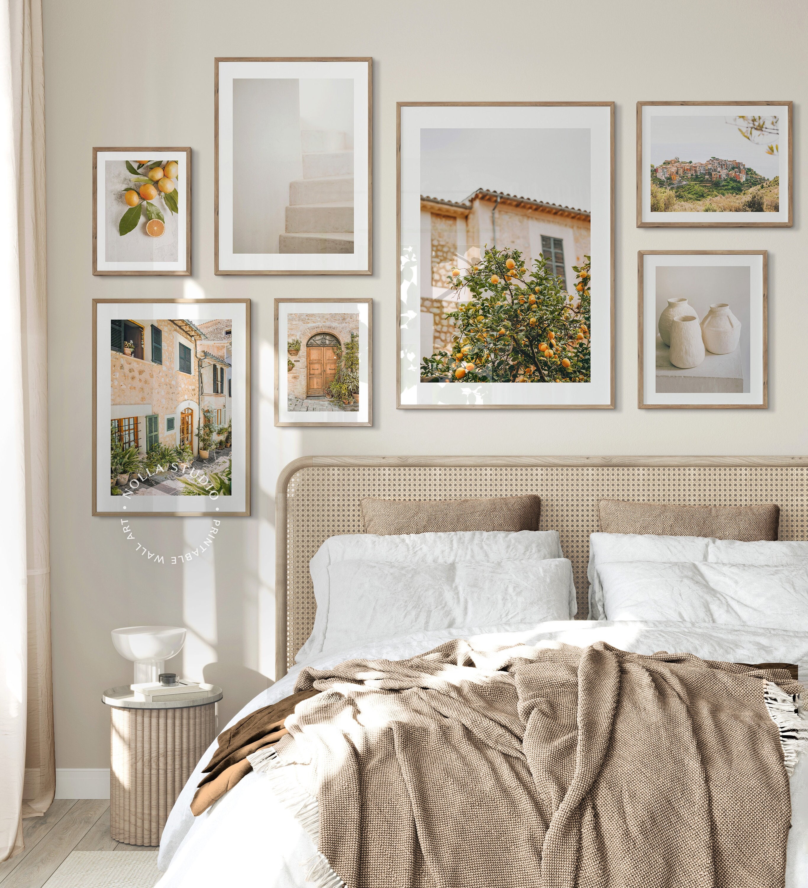 Italy Countryside Gallery Wall, Coastal Summer Set of 7 Prints