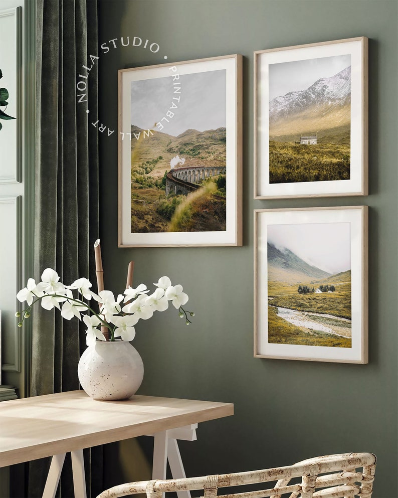 Scotland Set of 6 Wall Art, Isle of Skye, Printable Gallery Wall Set, Rustic Landscape Photography, Lake Mountain Wall Art, Farmhouse Prints image 10