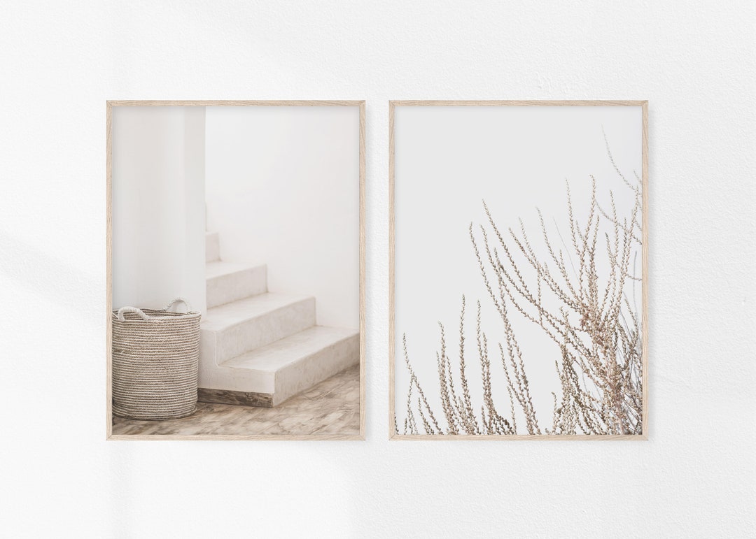 Modern Neutral Art Set, Botanical Wall Art, Boho Art Decor, Set of 2 Prints, Gallery Wall, Beach