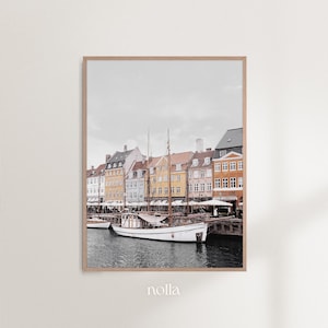 Copenhagen Nyhavn, Pastel Print, Landmark Print, Travel Poster, Denmark Photo, Canal Copenhagen, Scandinavian Art, Hygge, Europe City Art
