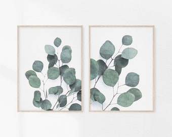 Eucalyptus Set of 2, Botanical Print Set, Gallery Wall Art, 2 Piece Wall Art, Australian Flora, Eucalyptus Printable, Floral Print, Nature