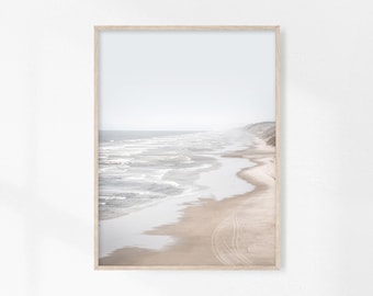 Ocean Print, Calming Wall Art, Printable Wall Art, Coastal Decor, Pastel Wall Art, Beach Photography, Neutral Wall Art, Sand and Water Print