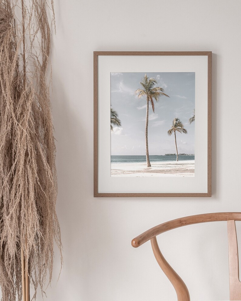 Palm Tree Print, Coastal Decor, Beach House Decor, Boho California Coastal, Desert Palms, Tropical Tree Wall Art, Beach Tree Poster, Summer image 2