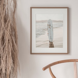 Surfboard Print, Surfing Poster, Sand Beach Poster, Minimalist Surfer, Calming Wall Art, Coastal Printable, California Surf Art, Summer Art image 4