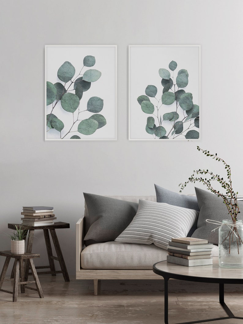 Eucalyptus Set of 2 Botanical Print Set Gallery Wall Art 2 | Etsy