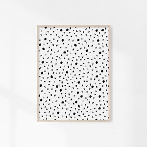 Dots Modern Art, Abstract Brush Print, Black and White Pattern, Pattern ...