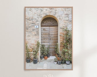 Doorway Print, Door Photography, Village House, Italian Home, Wooden Door, Garden Door, Succulent Prints Wall Art, Mediterranean Wall Art