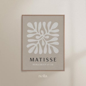 Henri Matisse Inspired Print, La Gerbe Modern Art, Floral Cutout Exhibition Poster, Minimalist Neutral Wall Art, Matisse Printable Artwork