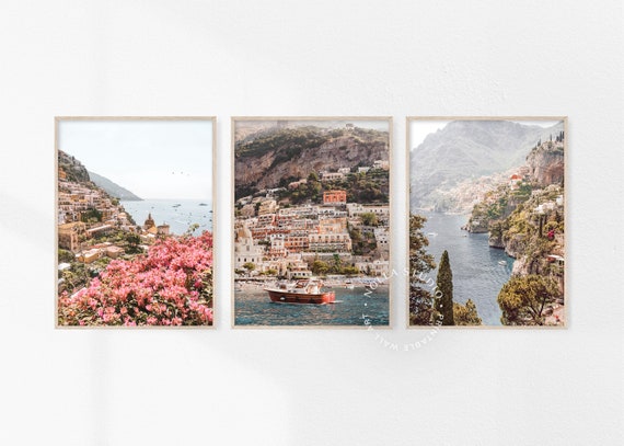 Amalfi Coast Print, Positano Prints, Set of 3 Prints, Italy Printable Art, Positano Wall Art, Amalfi Coast Wall Art, Downloadable Print