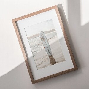 Surfboard Print, Surfing Poster, Sand Beach Poster, Minimalist Surfer, Calming Wall Art, Coastal Printable, California Surf Art, Summer Art image 6