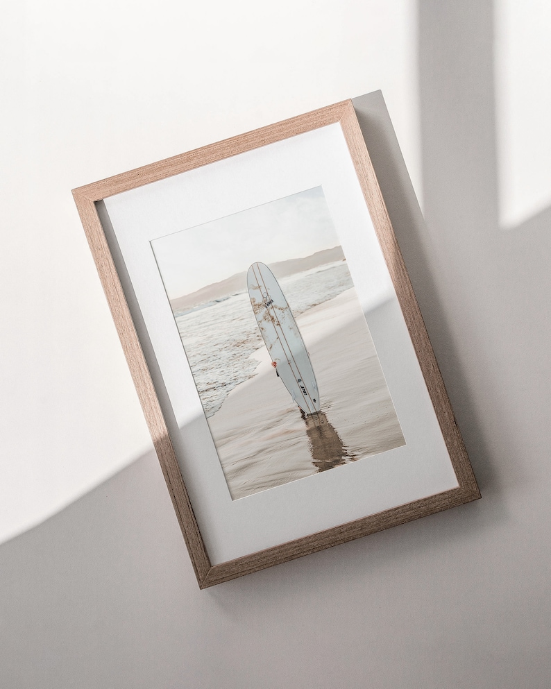 Surfboard Print, Surfing Poster, Sand Beach Poster, Minimalist Surfer, Calming Wall Art, Coastal Printable, California Surf Art, Summer Art image 6