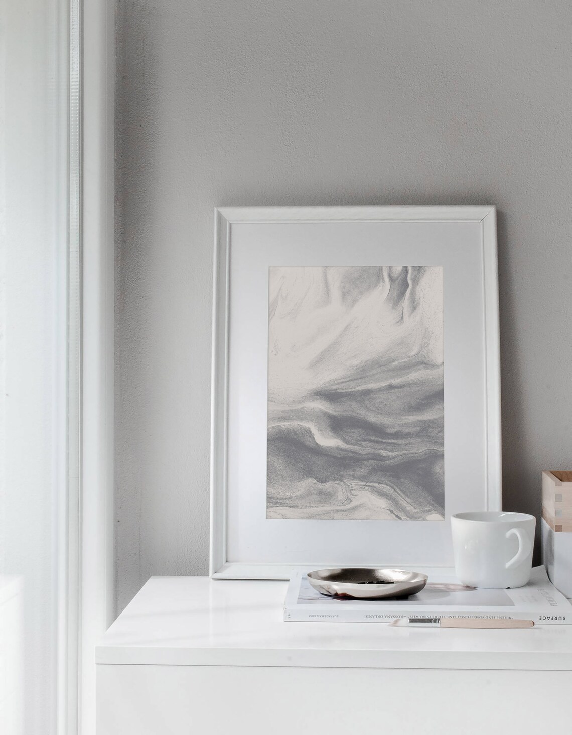 Set of 3 Gallery Wall Grey Wall Decor Ginko Leaf Art Grey - Etsy