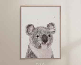 Baby Koala Print, Nursery Decor, Koala Bear, Koala Cub, Nursery Wall Art, Baby Animal Prints, Australian Animals, Kids Room Printable Art