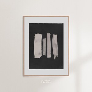 Brush Strokes Print, Watercolor Wall Art, Abstract Brush Art, Minimalist Printable, Abstract Print, Black and Beige Wall Art, Modern Poster