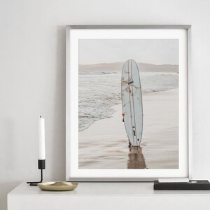 Surfboard Print, Surfing Poster, Sand Beach Poster, Minimalist Surfer, Calming Wall Art, Coastal Printable, California Surf Art, Summer Art image 10