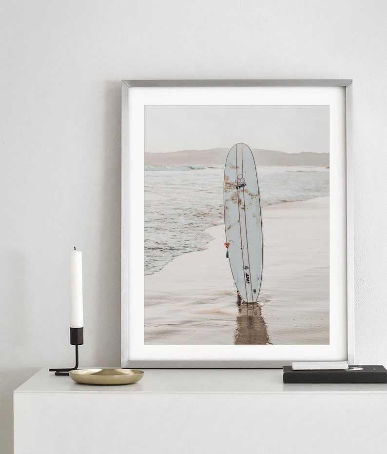 Surfboard Print, Surfing Poster, Sand Beach Poster, Minimalist Surfer, Calming Wall Art, Coastal Printable, California Surf Art, Summer Art image 10