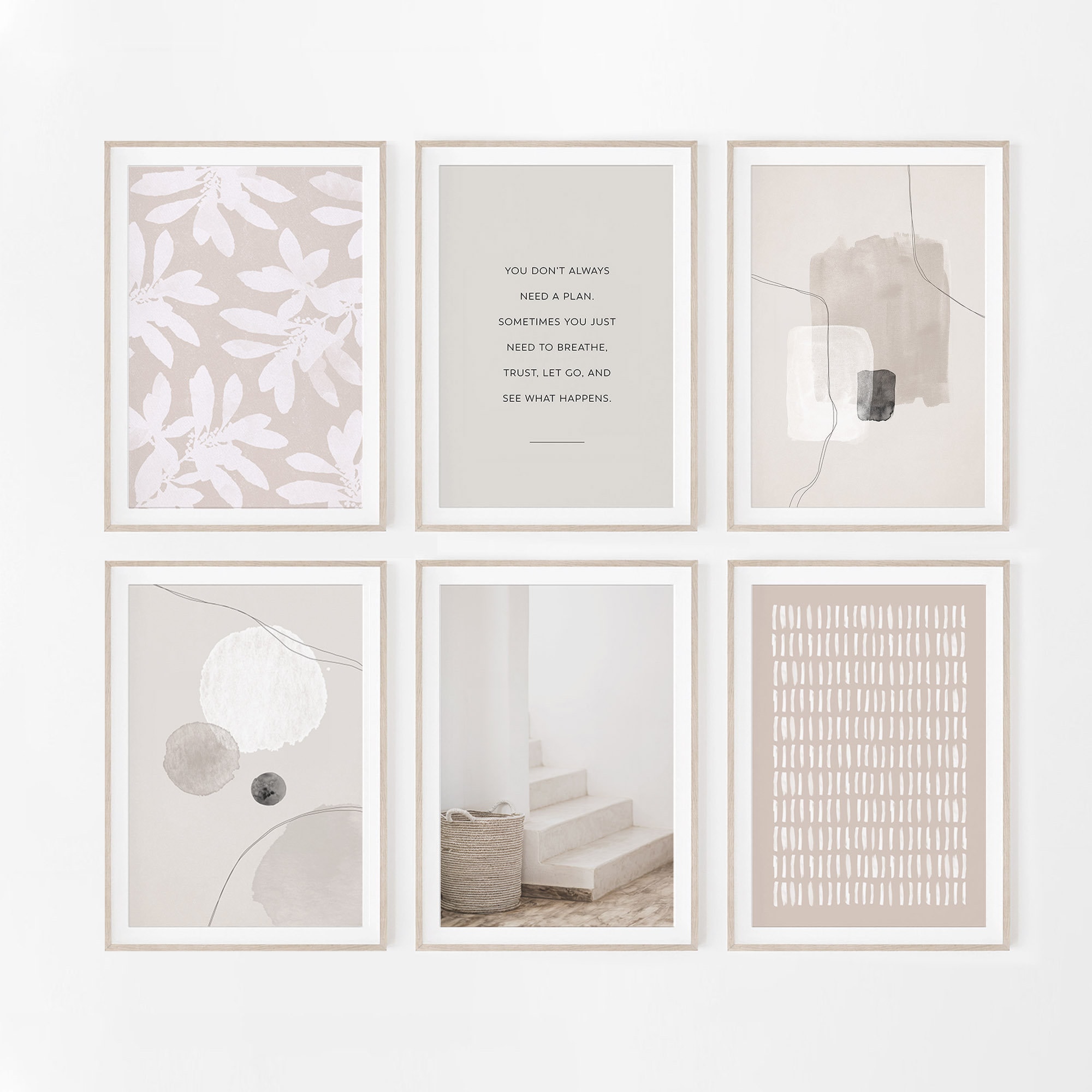 Boho Gallery Wall Set of 6 Prints Bohemian Wall Art Set | Etsy