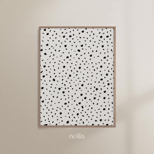 Dots Modern Art, Abstract Brush Print, Black and White Pattern, Pattern Design, Dot Painting, Minimalist Scandinavian, Contemporary Wall Art