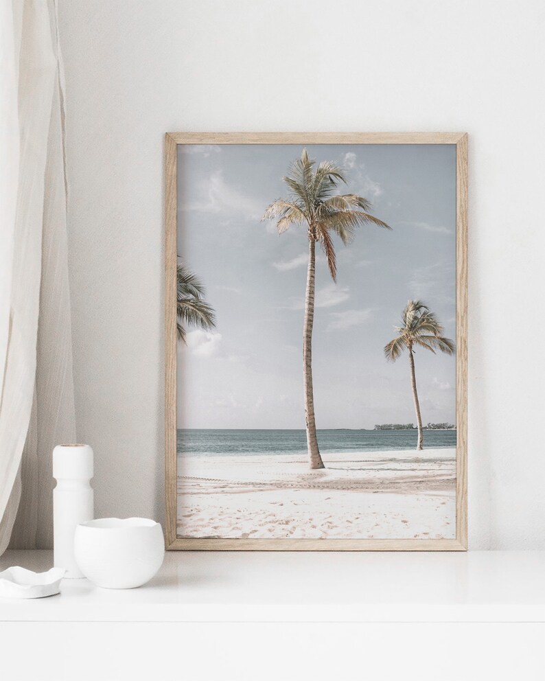 Palm Tree Print, Coastal Decor, Beach House Decor, Boho California Coastal, Desert Palms, Tropical Tree Wall Art, Beach Tree Poster, Summer image 4