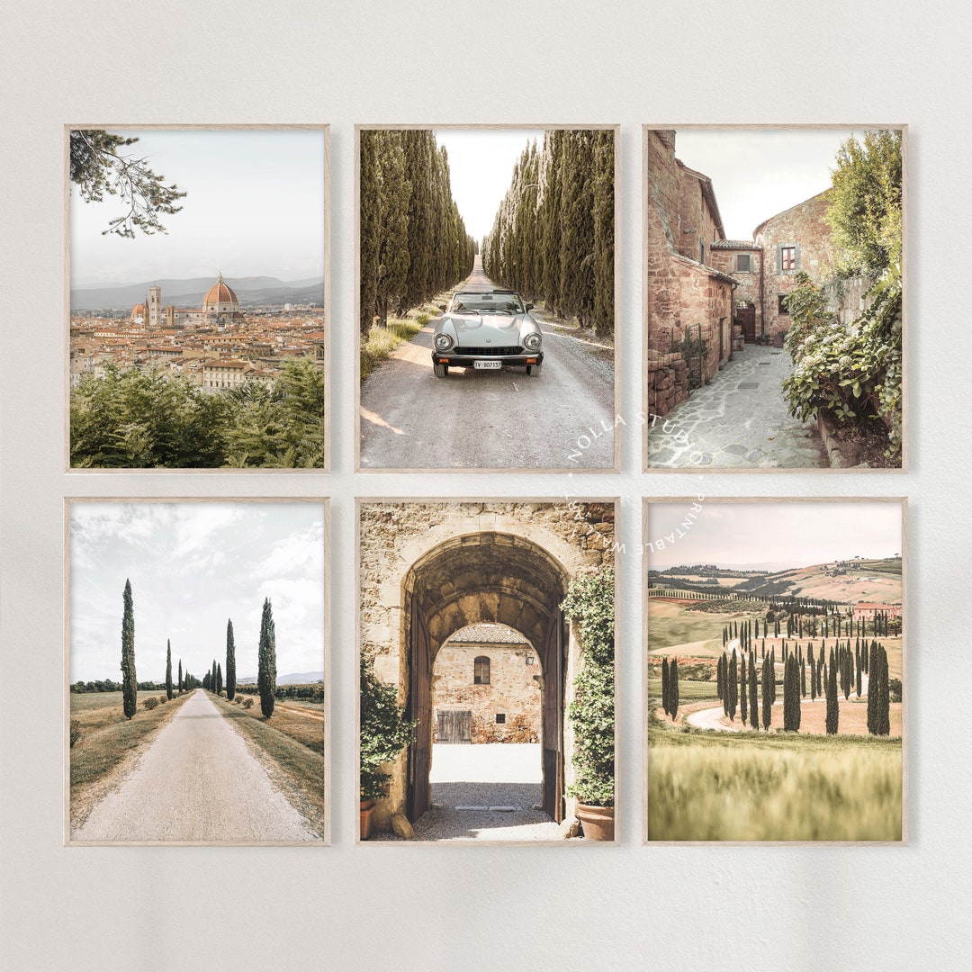 Italian Countryside, Set of 6 Prints, Italy Tuscany, Mediterranean ...