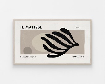 Samsung Frame TV Art, Matsse Abstract art, Henri Matisse, Vintage Exhibition Artwork, Abstract Tv Art, Black Beige Art, Matisse Leaf Digital