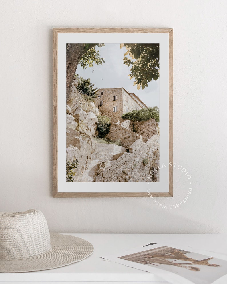 Arte de parede mediterrânea, gravuras da paisagem italiana, conjunto de 6 gravuras da Itália, impressão rústica, galeria de parede italiana, gravura da Toscana, arte europeia imagem 8