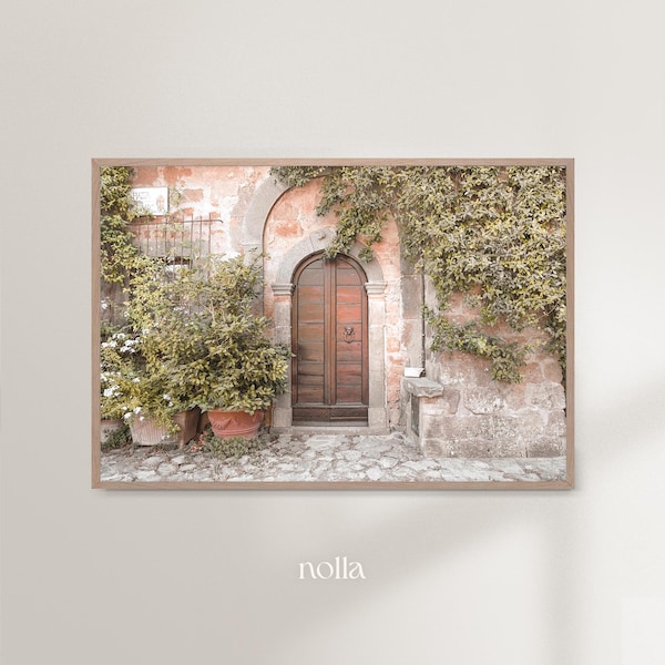 Doorway Print, Mediterranean Wall Art, Door Photography, Village House, Tuscany Print, Wooden Door, Garden Door, Italian Countryside Village