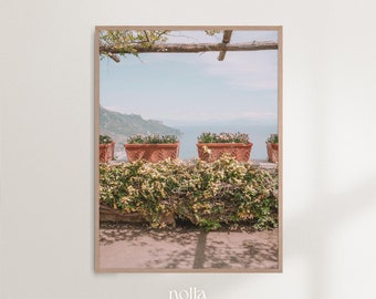 Italy Print Flowers, Mediterranean Wall Art, Amalfi Coast, Summer Colorful Wall Art, Italy Printable, Floral Art, Ravello Countryside