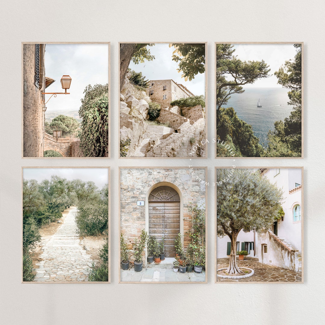 Mediterranean Wall Art, Italian Countryside Prints, Italy Print Set of 6,  Rustic Printable, Italy Gallery Wall, Tuscany Print, Europe Art - Etsy