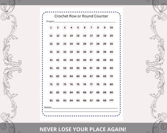Crochet Digital Product, Crochet Project Tracker Printable, Row Counter, Crochet Planner, Craft Organizer