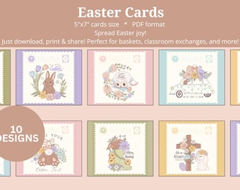 Easter Card Template for Children | Printable Spring Greeting Cards | Instant Download DIY Fun