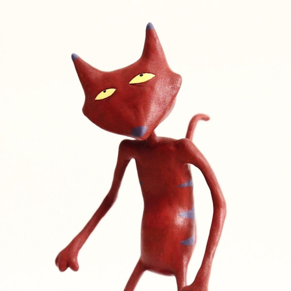 Figure inspired in Katz / gatoz, agallas el perro cobarde, Courage the Cowardly Dog, cat, cartoon network, cat gift, katz figure