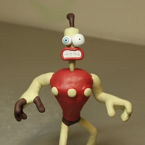 Figure Klaymen of skullmonkeys and the neverhood with 2 heads