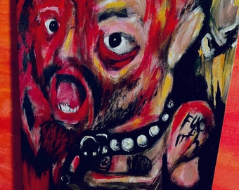 GG Allin Punk Rock Art, Original Painting on Canvas, Signed
